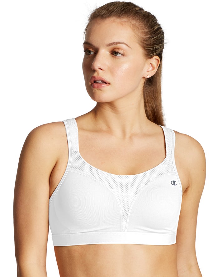 Champion Womens Sports Bra NZ - The Spot Comfort® White ( 4918-TZHKJ )